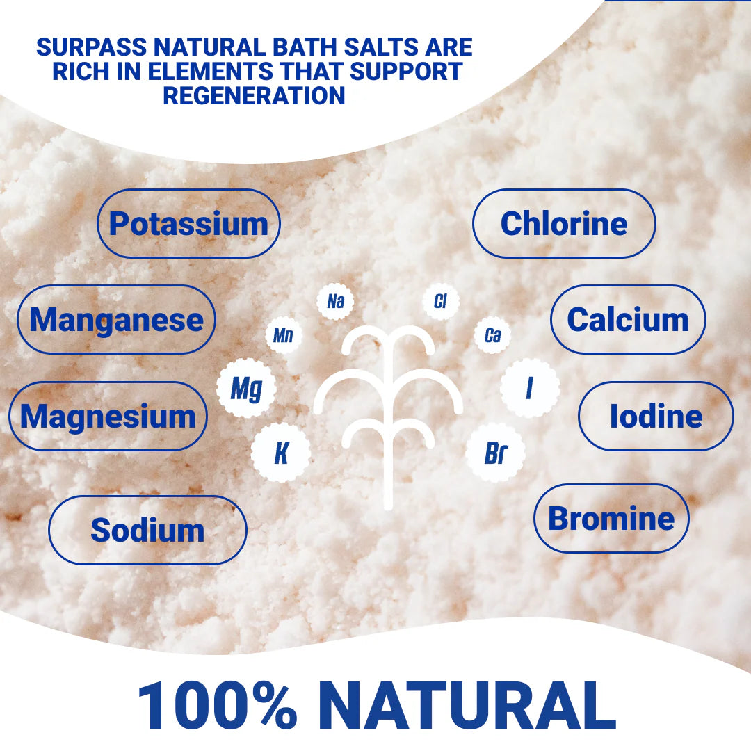 SURPASS RECOVERY BATH SOAK 100% NATURAL MUSCLE BRINE 1kg - Palautumiskylpysuola